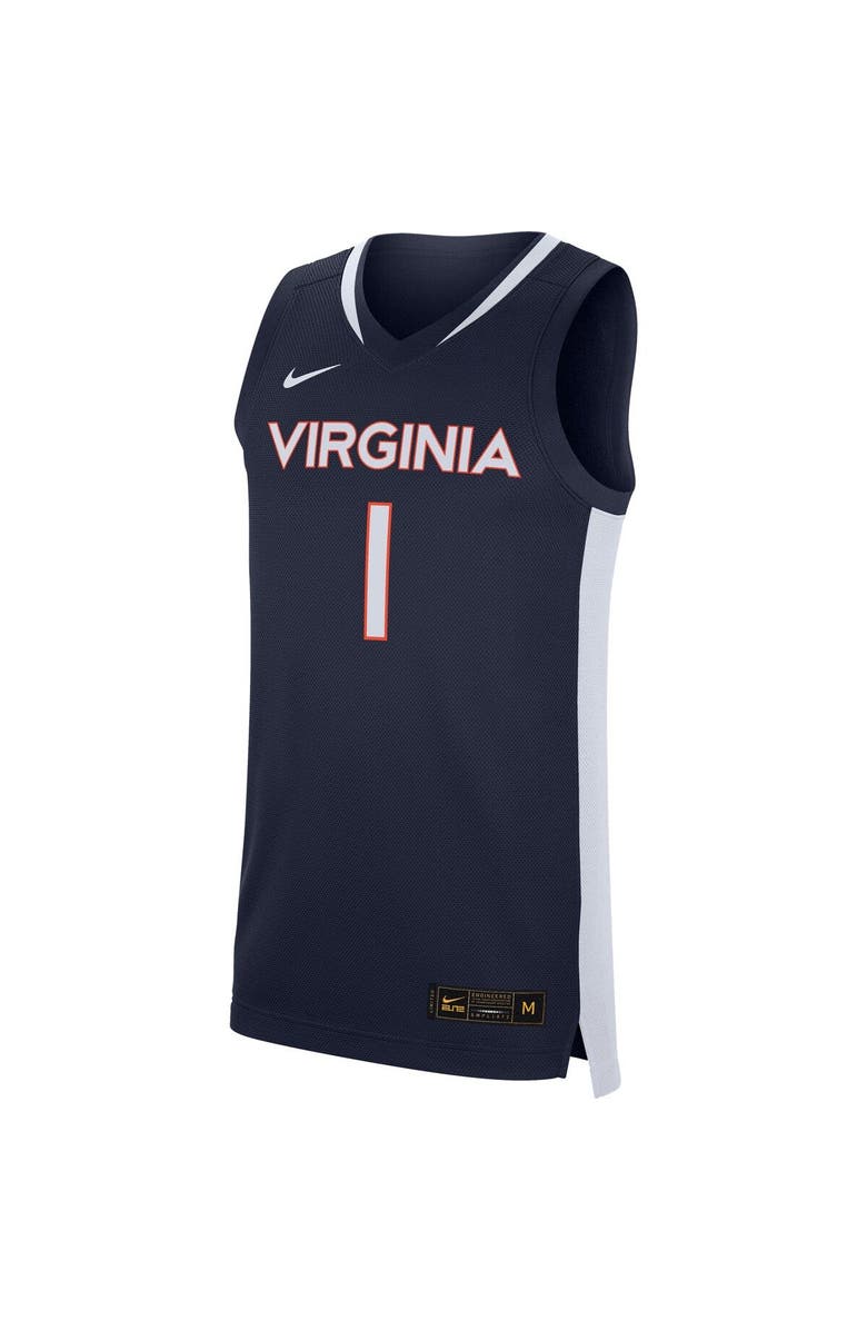 Nike Men's Nike #1 Navy Virginia Cavaliers Replica Basketball Jersey, Alternate, color, Navy