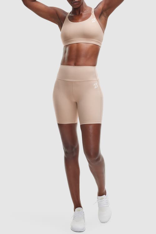 Peloton Cadent 7" High Rise Pocket Bike Short In Taupe