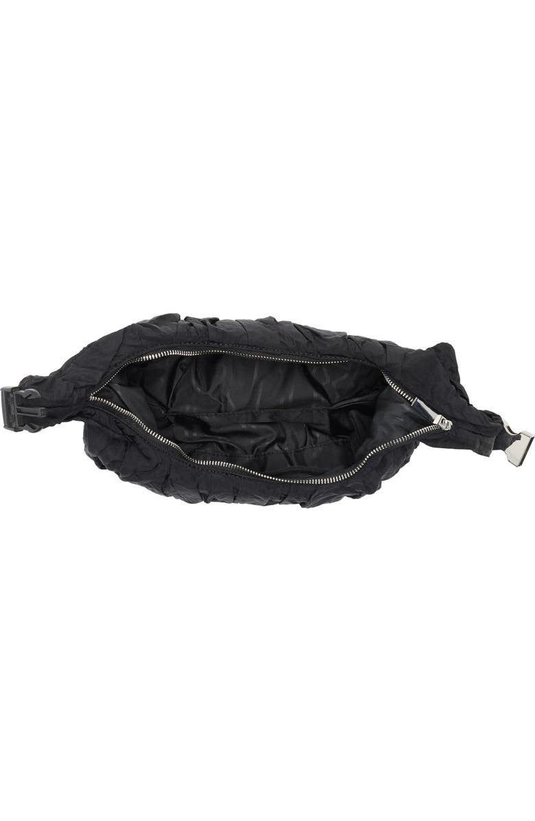 Hunter Lune Ruched Shoulder Bag, Alternate, color, Open Black