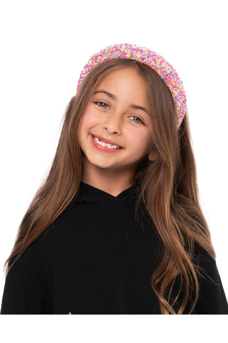 Confetti Puff Headband, Alternate, color, Confetti Light Pink