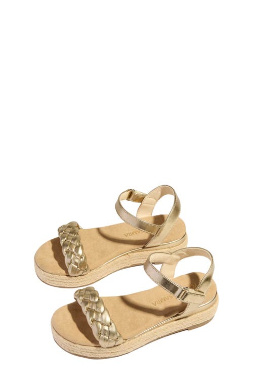 Yosi Samra Kids' Miss April Espadrille Ankle Strap Platform Wedge Sandal In Gold