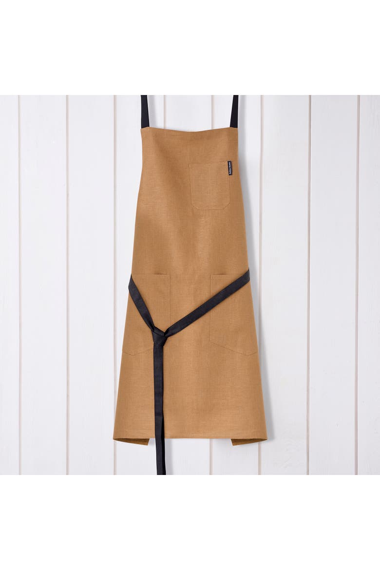 Everyday Linen Apron, Main, color, Brown / Black