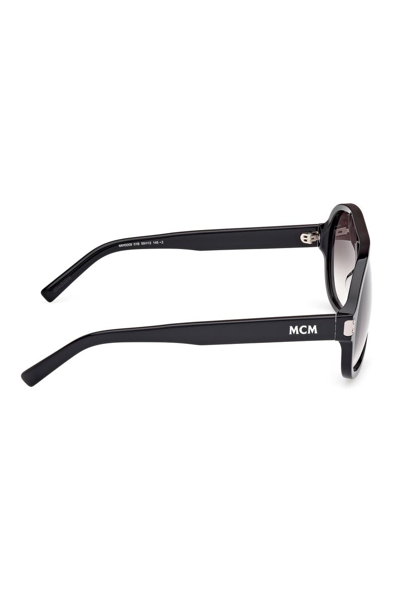 59mm Pilot Sunglasses, Alternate, color, SHINY BLACK / GRADIENT SMOKE