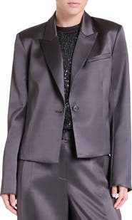 TWP Sawyer Boxy Crop Satin Blazer