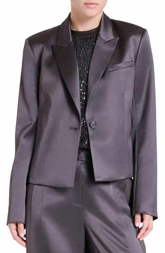 Sawyer Boxy Crop Satin Blazer