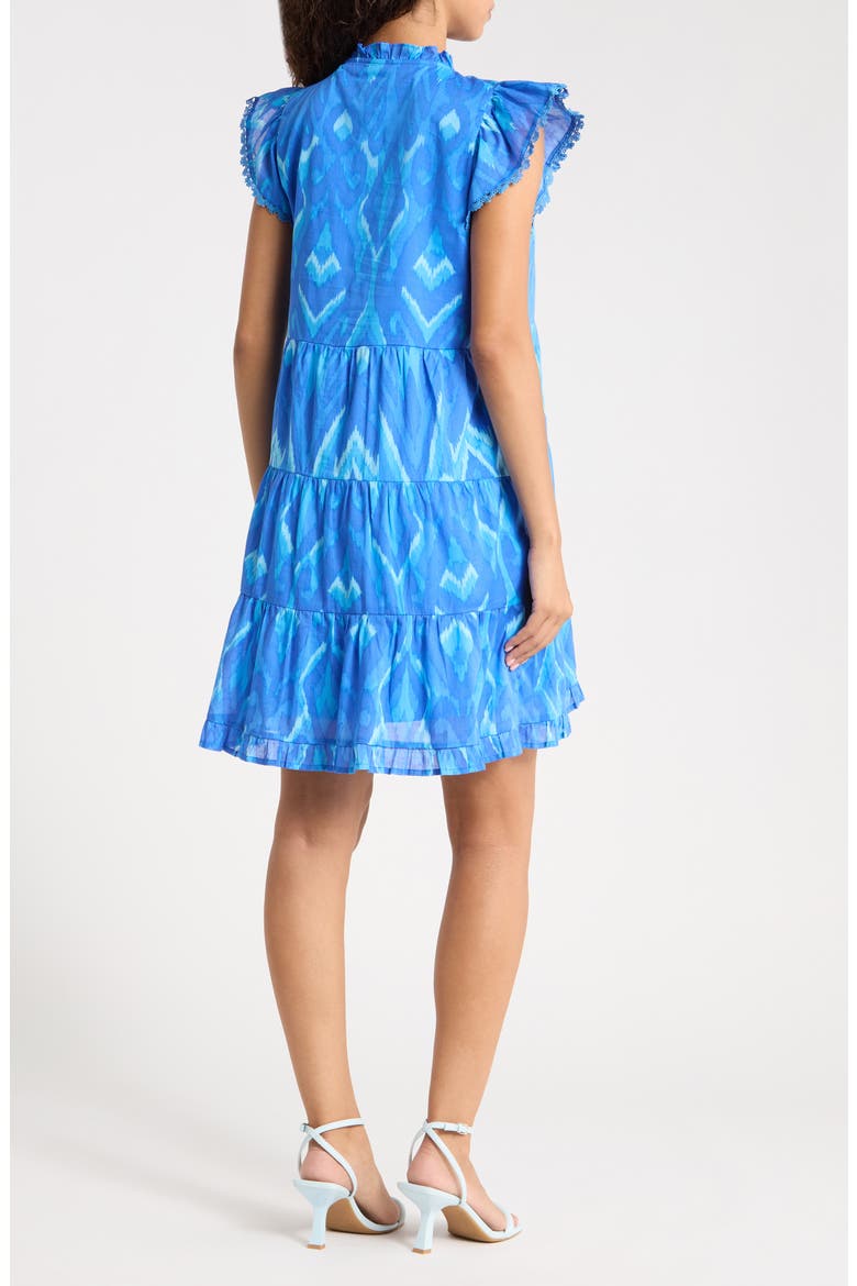 Carys Print Ruffle Minidress, Alternate, color, BLUES-MULTI
