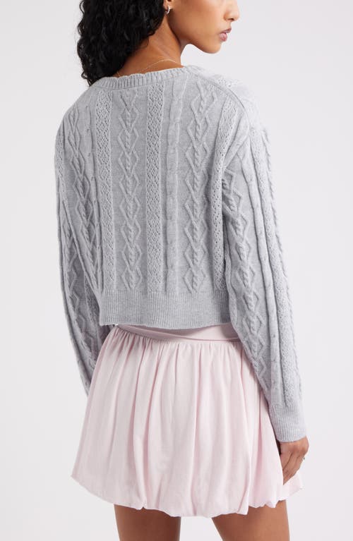Bp. Mixed Stitch Cardigan In Gray