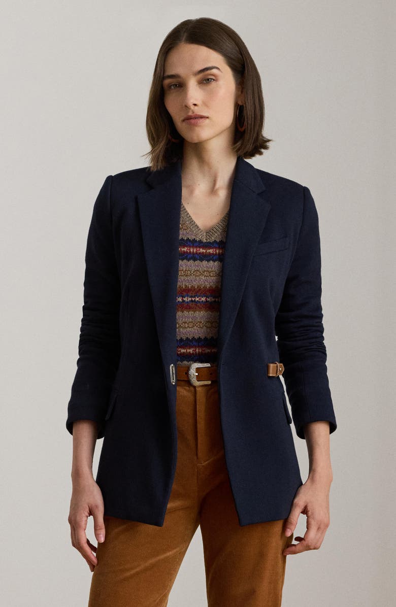Herringbone Jacquard Buckle Blazer
