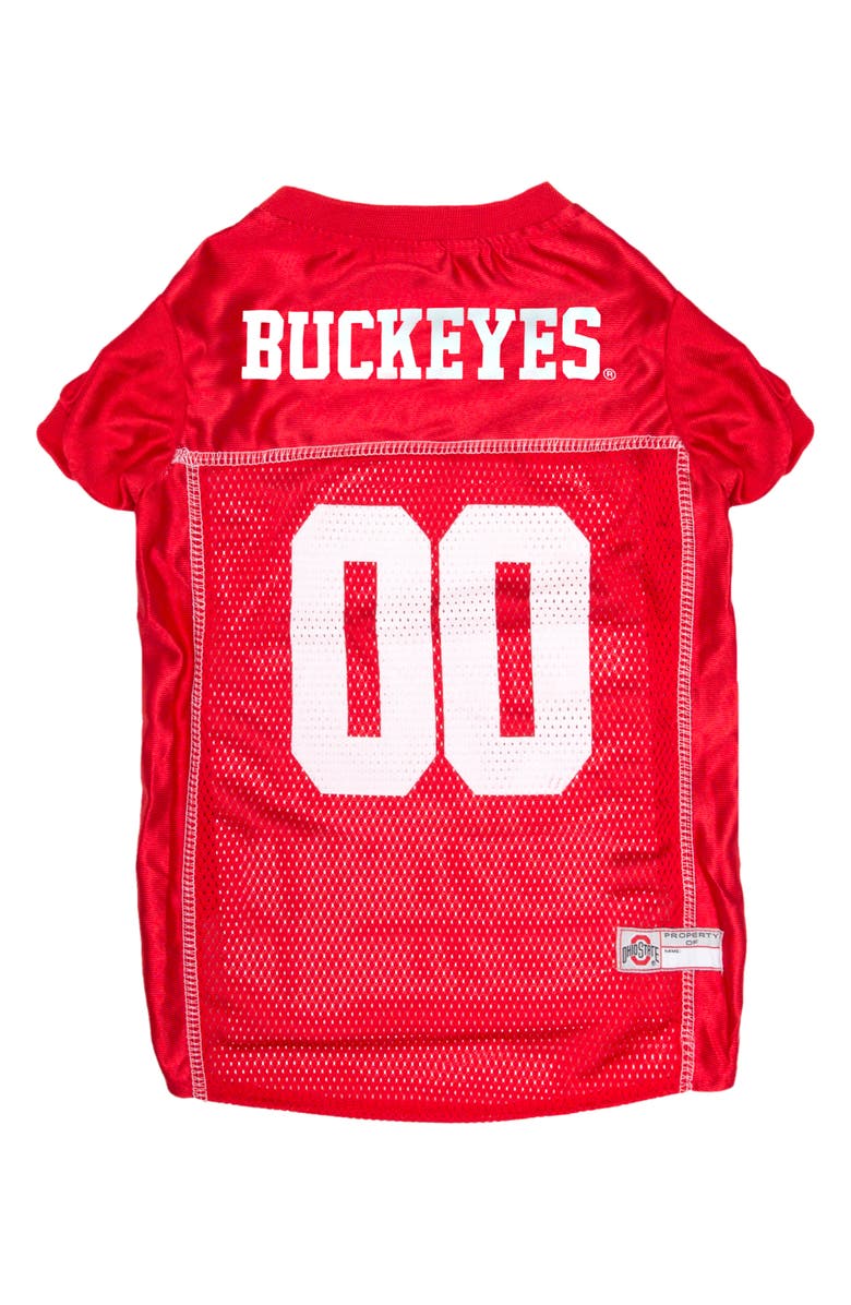 PETS FIRST Ohio State Buckeyes Basketball Mesh Dog Jersey, Main, color, Red