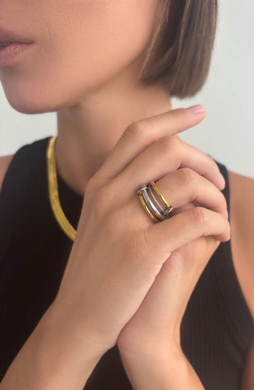 St. Moran Mixed Metal Collapsing Ring In Gold