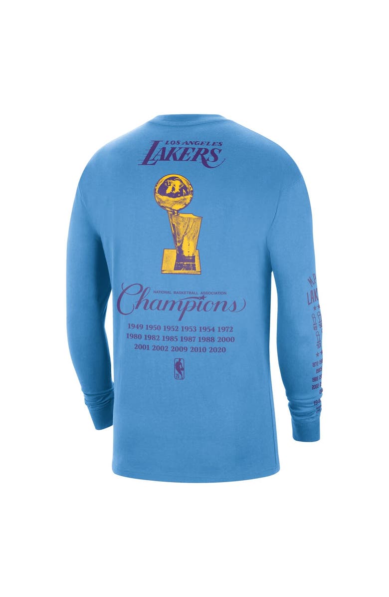 Nike Men's Nike Powder Blue Los Angeles Lakers 2021/22 City Edition Courtside Heavyweight Moments Long Sleeve T-Shirt, Alternate, color, 