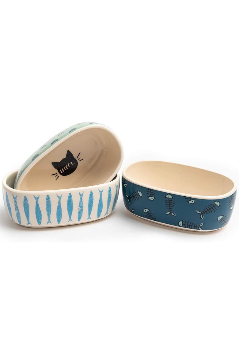 5.25 Inch Oval Cat Dish Faro, Alternate, color, Multicolored