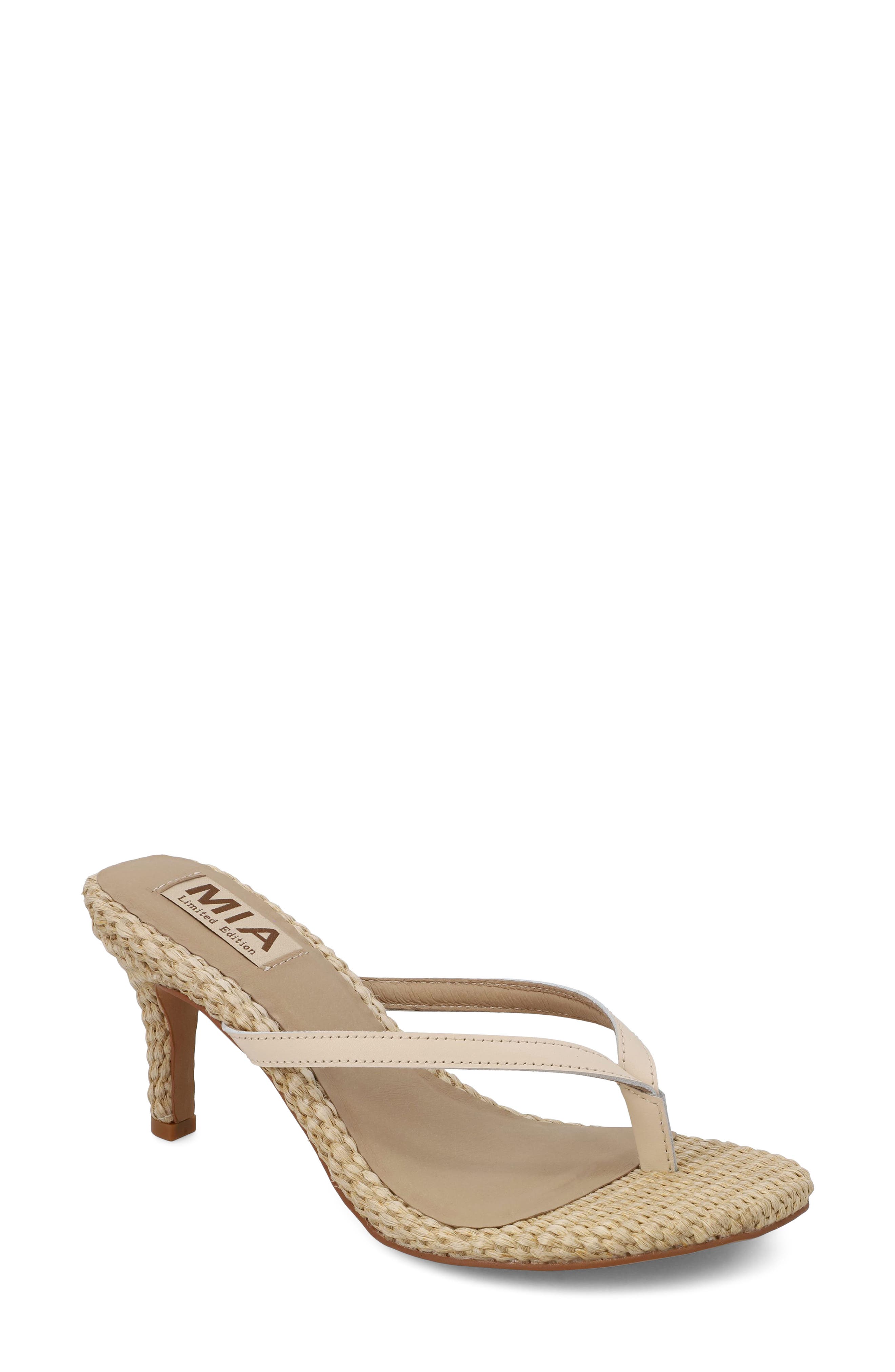 MIA Zania Sandal, Main, color, Bone Leath