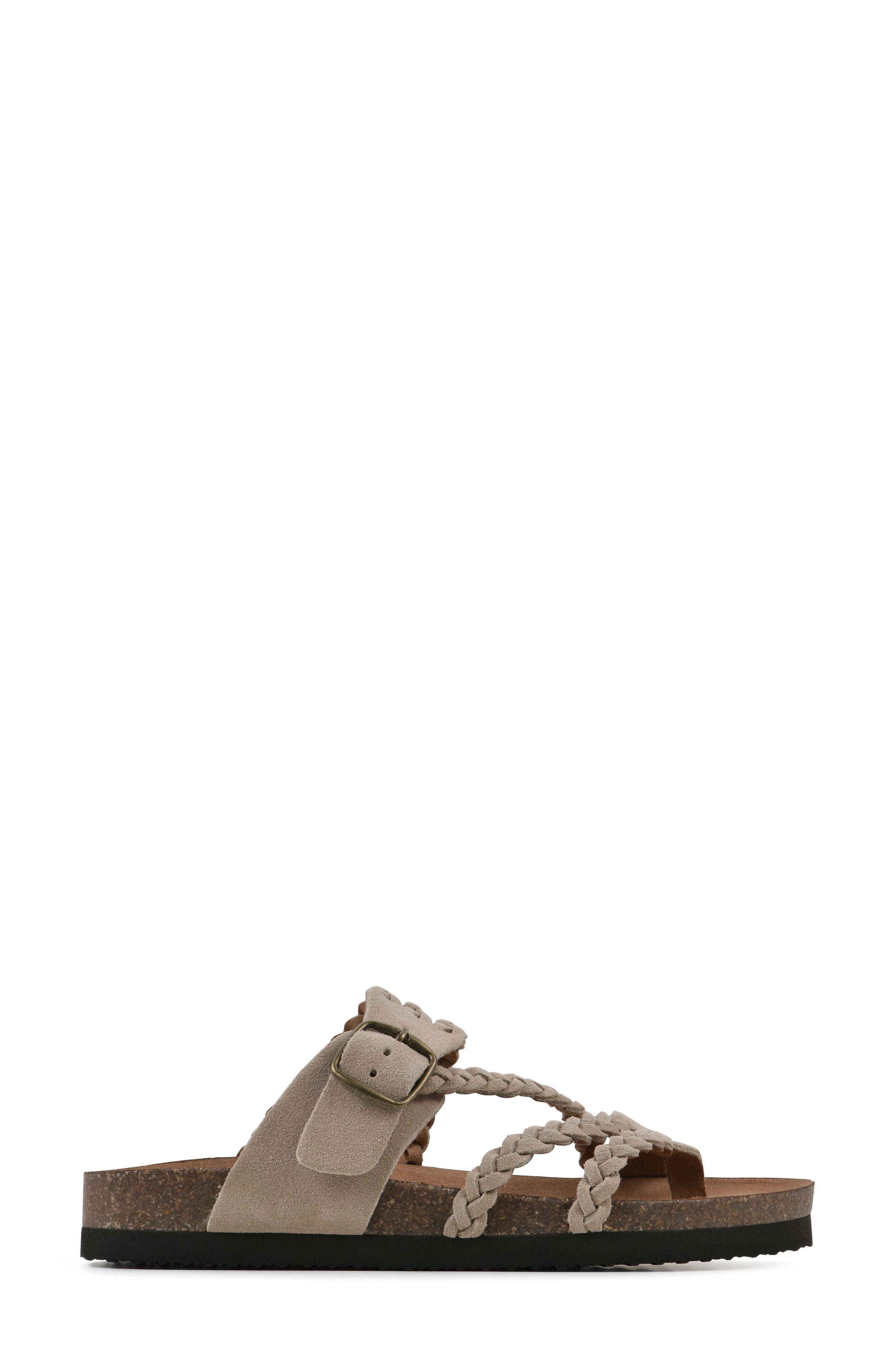 White Mountain Footwear Hayleigh Braided Leather Footbed Sandal, Alternate, color, Sandal Wood/ Suede