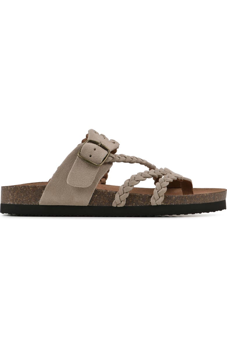 White Mountain Footwear Hayleigh Braided Leather Footbed Sandal, Alternate, color, Sandal Wood/ Suede