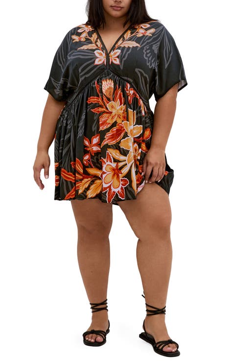 Island Breeze Short Caftan Swim Cover-Up (Plus)