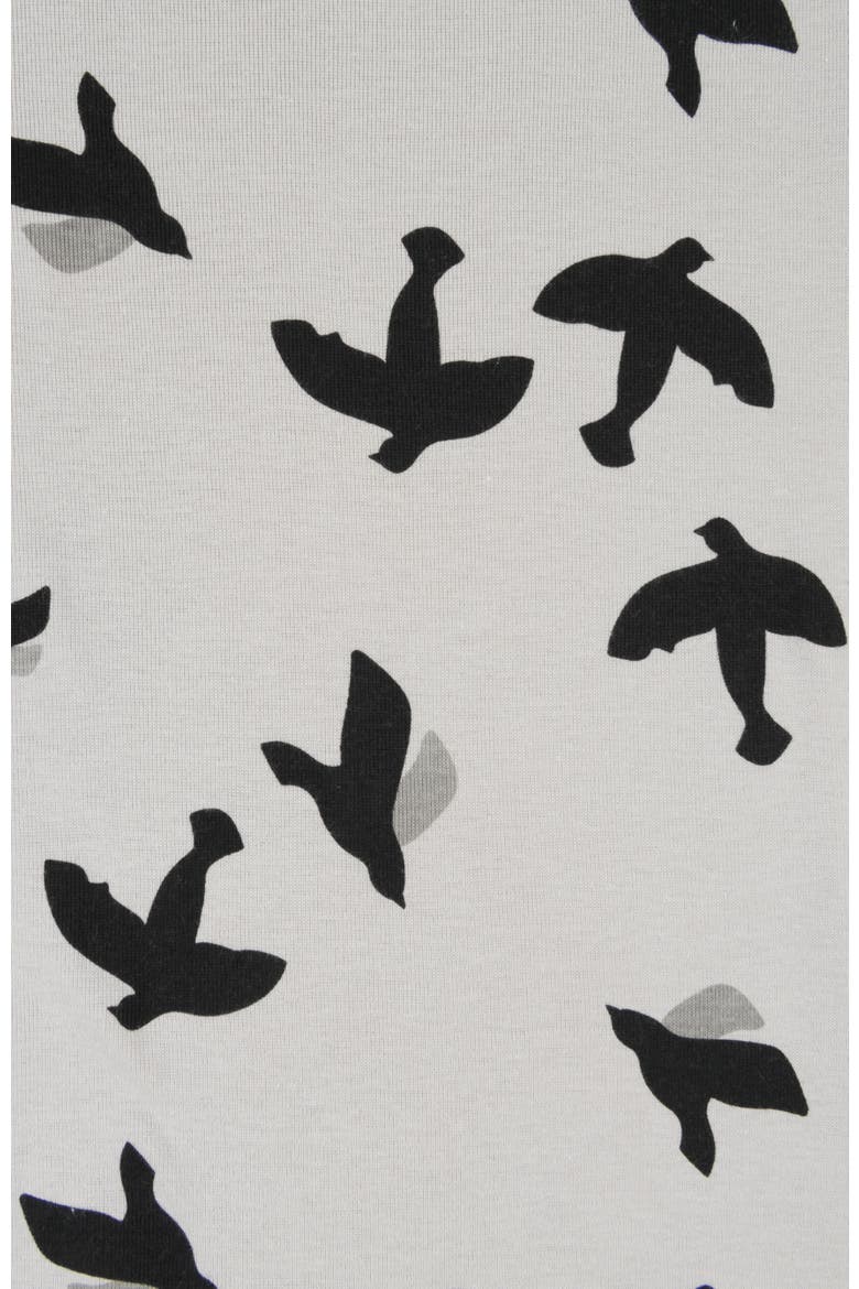 Kids Footed Cotton Matching Family Pajamas, Nature & Water Prints, Alternate, color, Bird Gray