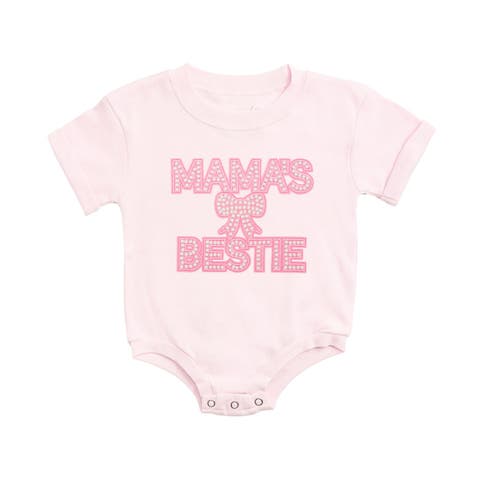 Mama's Bestie Pearl Patch Short Sleeve Romper (Baby)