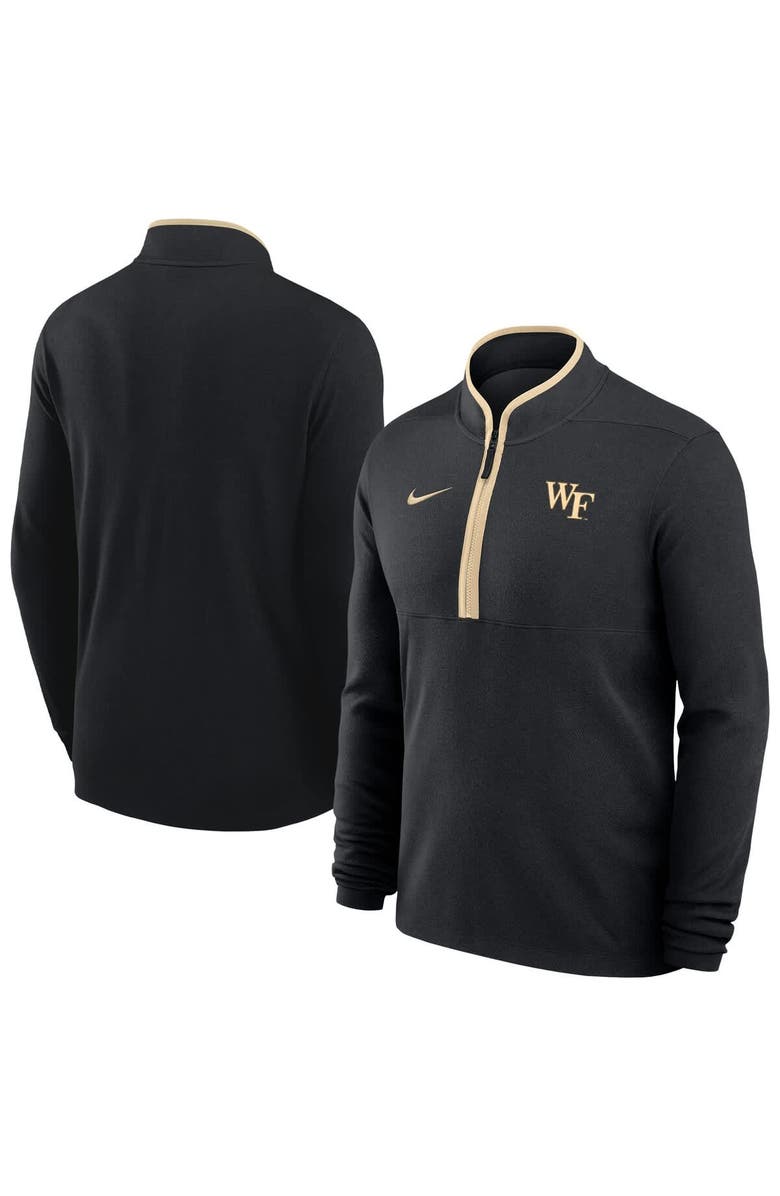 Nike Men's Nike Black Wake Forest Demon Deacons Basketball Victory Dri-FIT Half-Zip Pullover, Main, color, Black