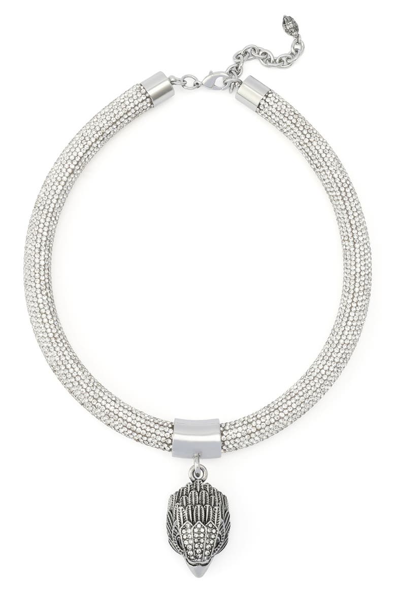 Pavé Collar Pendant Necklace, Main, color, CRYSTAL