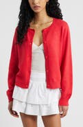 BP. Crewneck Cotton Blend Cardigan