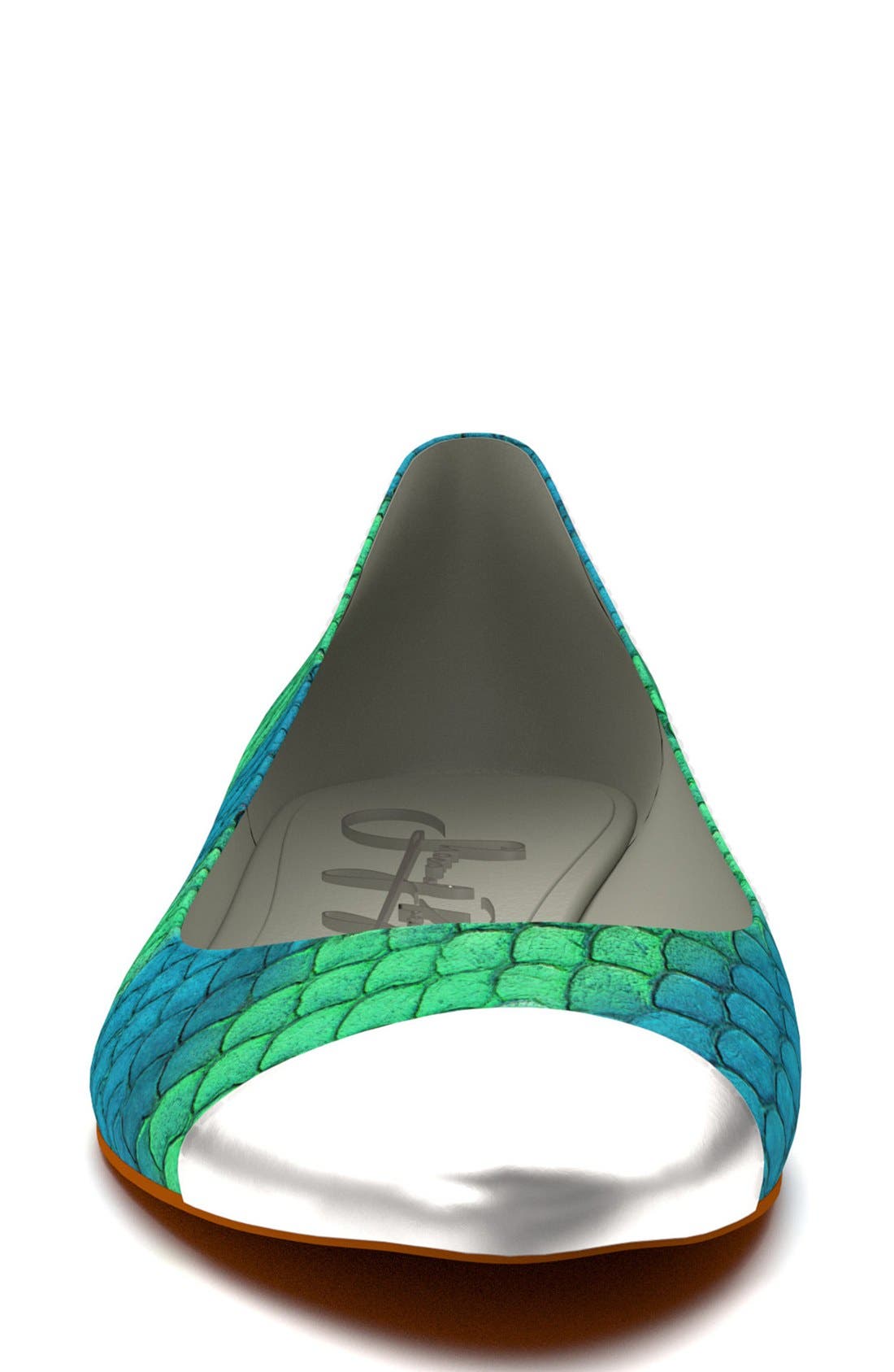 Cap Toe Fish Scale Ballet Flat, Alternate, color, BLUE/ LIGHT GREEN FISH