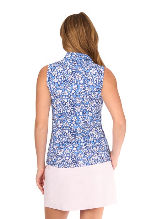 Cabana Life 1/4 Sleeveless Sport Top In Seaside Floral