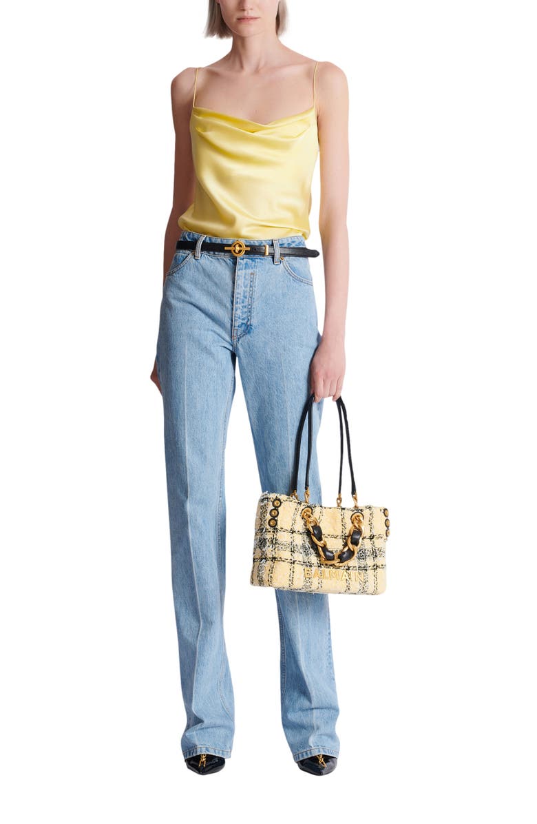 Balmain Denim high-waisted jeans, Alternate, color, Blue