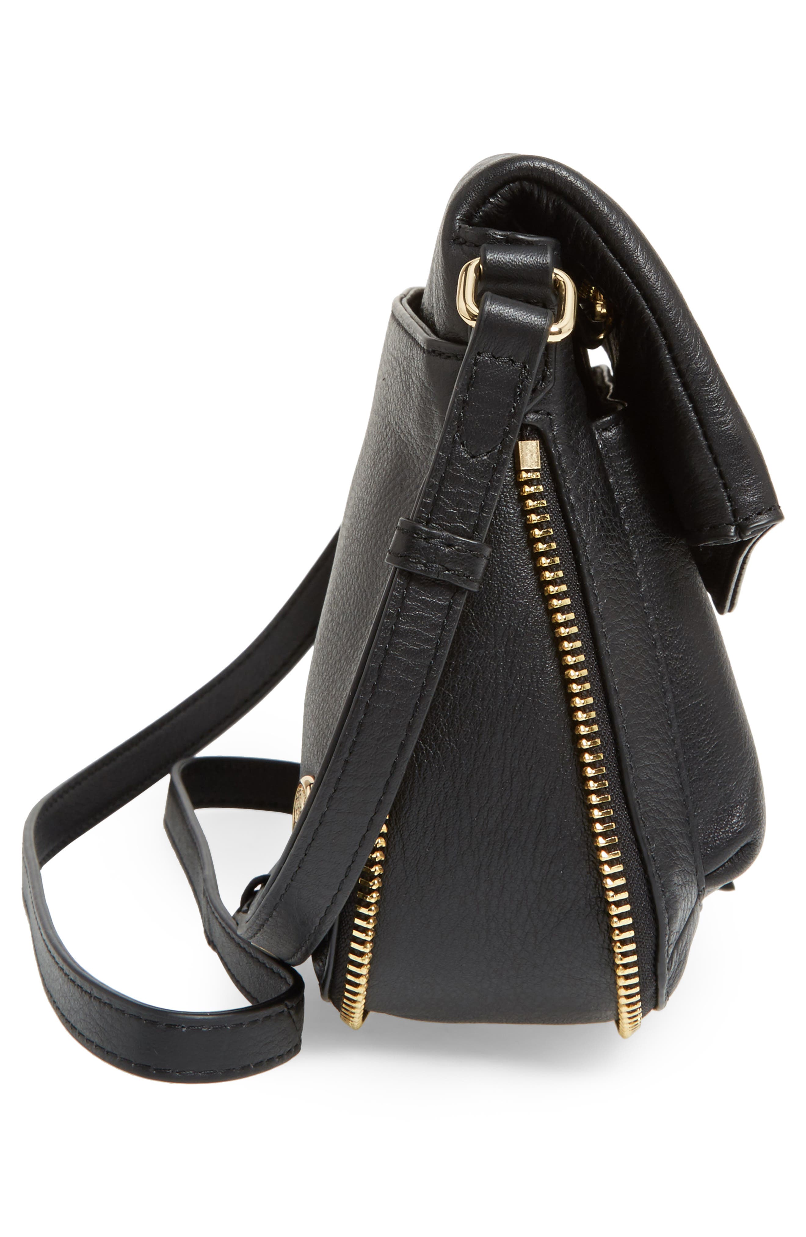Dafni Leather Crossbody (Nordstrom Exclusive), Alternate, color, BLACK