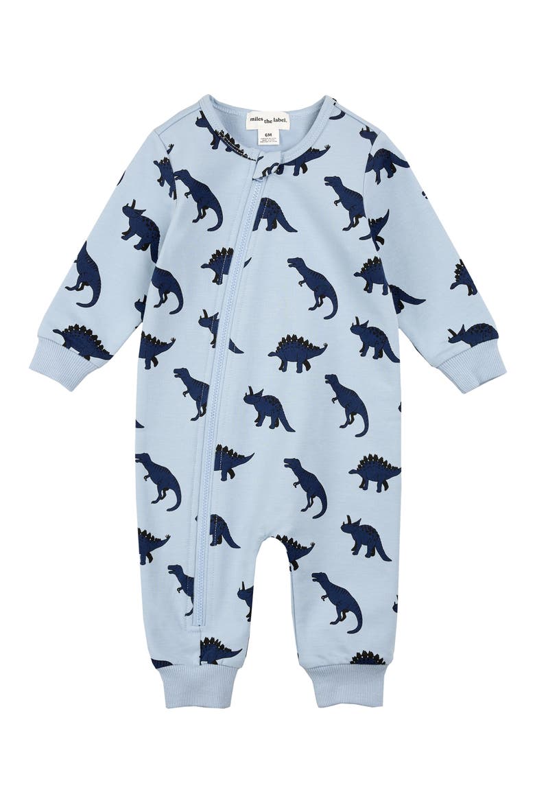 French Terry Zip Romper, Main, color, DUSTY BLUE