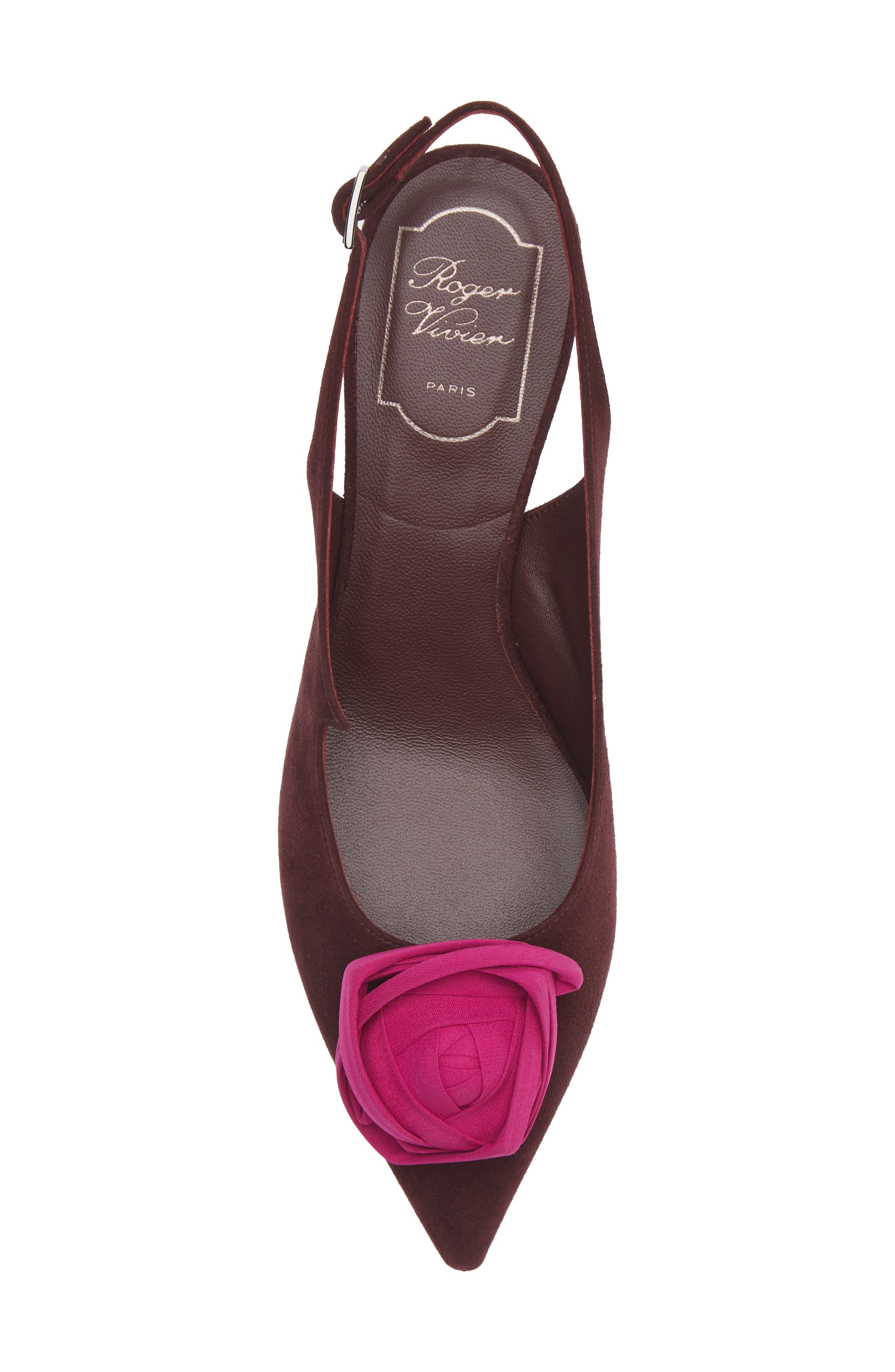I Love Vivier Roses Slingback Pump, Alternate, color, KRAFT CHIA/ FUXIA MEDIO
