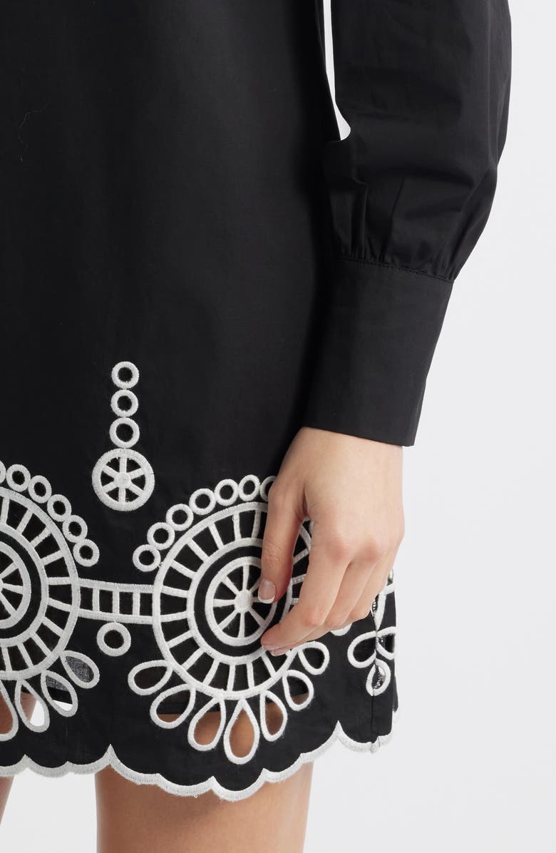 LAYERED WITH LOVE Embroidered Eyelet Border Long Sleeve Cotton Minidress, Alternate, color, 