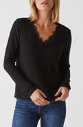 Michael Stars Bebe Lace Trim Relaxed Top