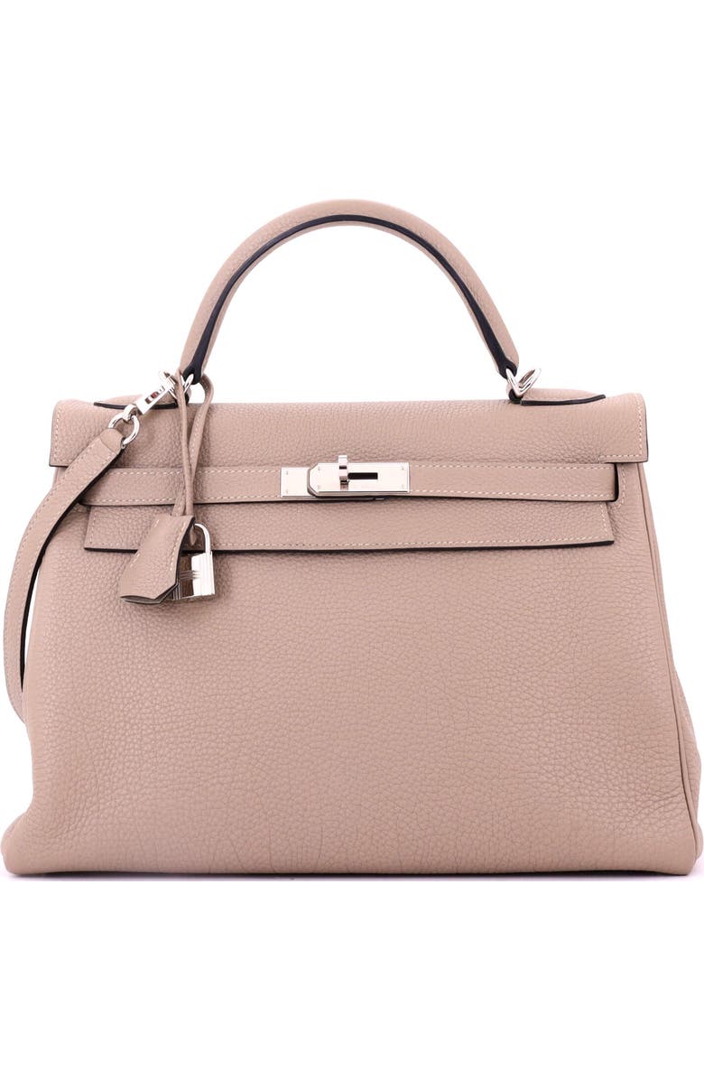 Pre-Owned Hermes Kelly Handbag Grey Togo with Palladium Hardware 32, Main, color, Gris Tourterelle