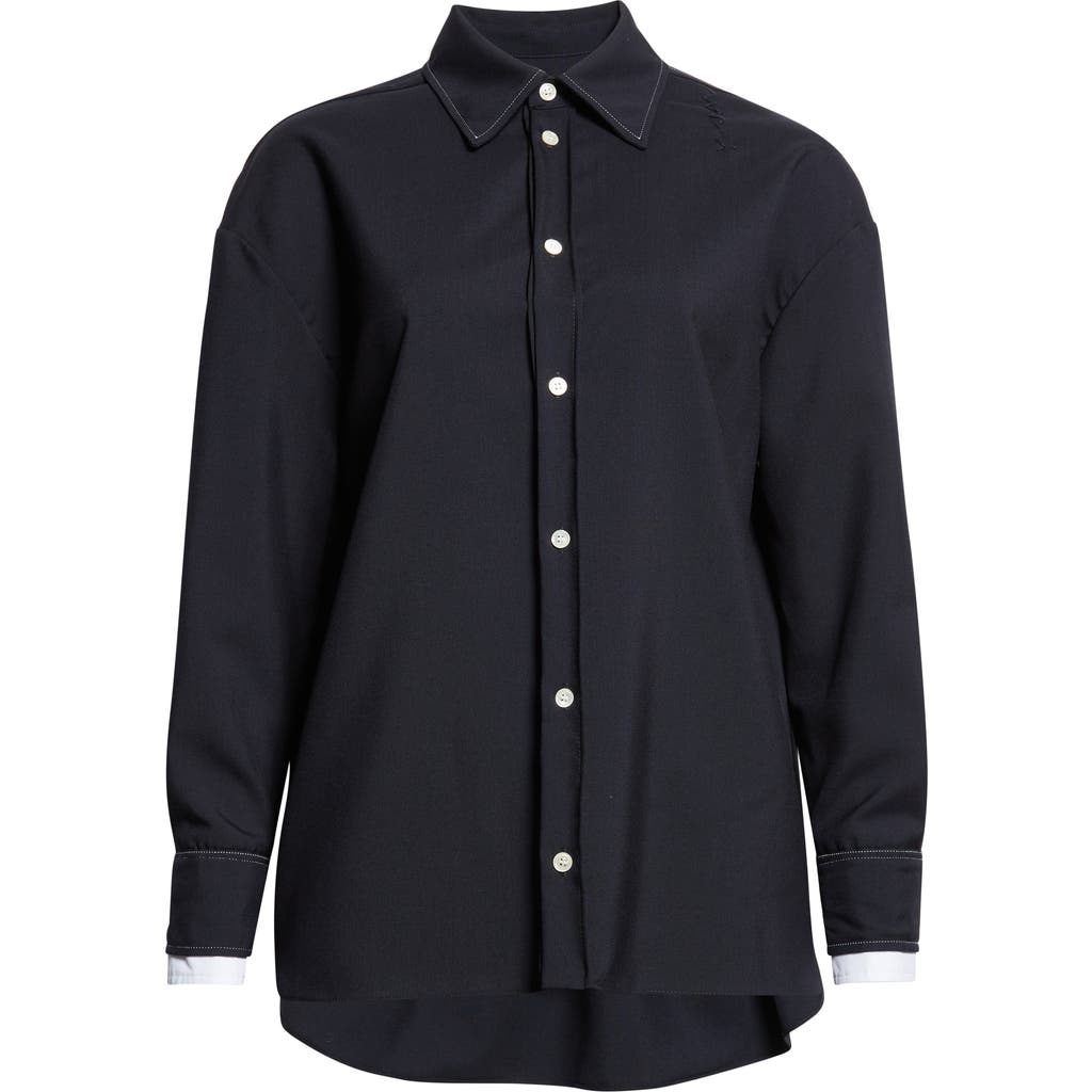 Marni Oversized Virgin Wool Button-up Shirt