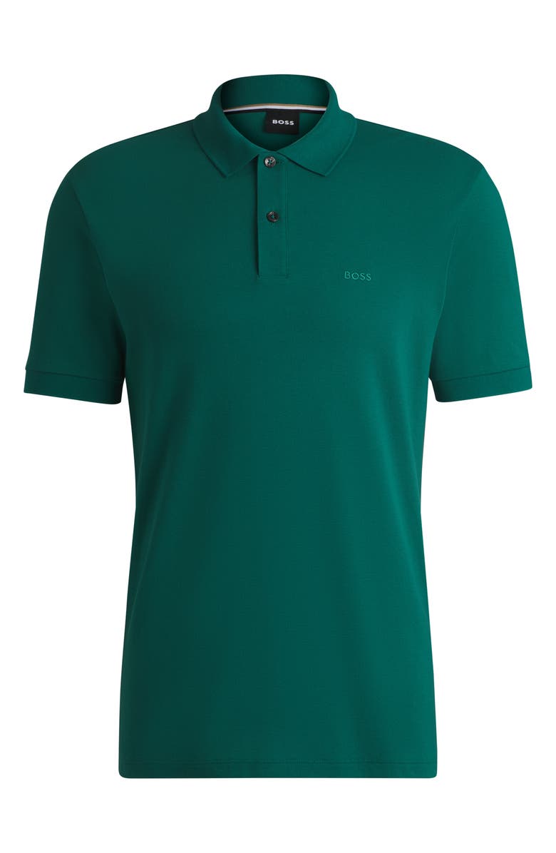 BOSS Pallas Cotton Polo, Alternate, color, Open Green