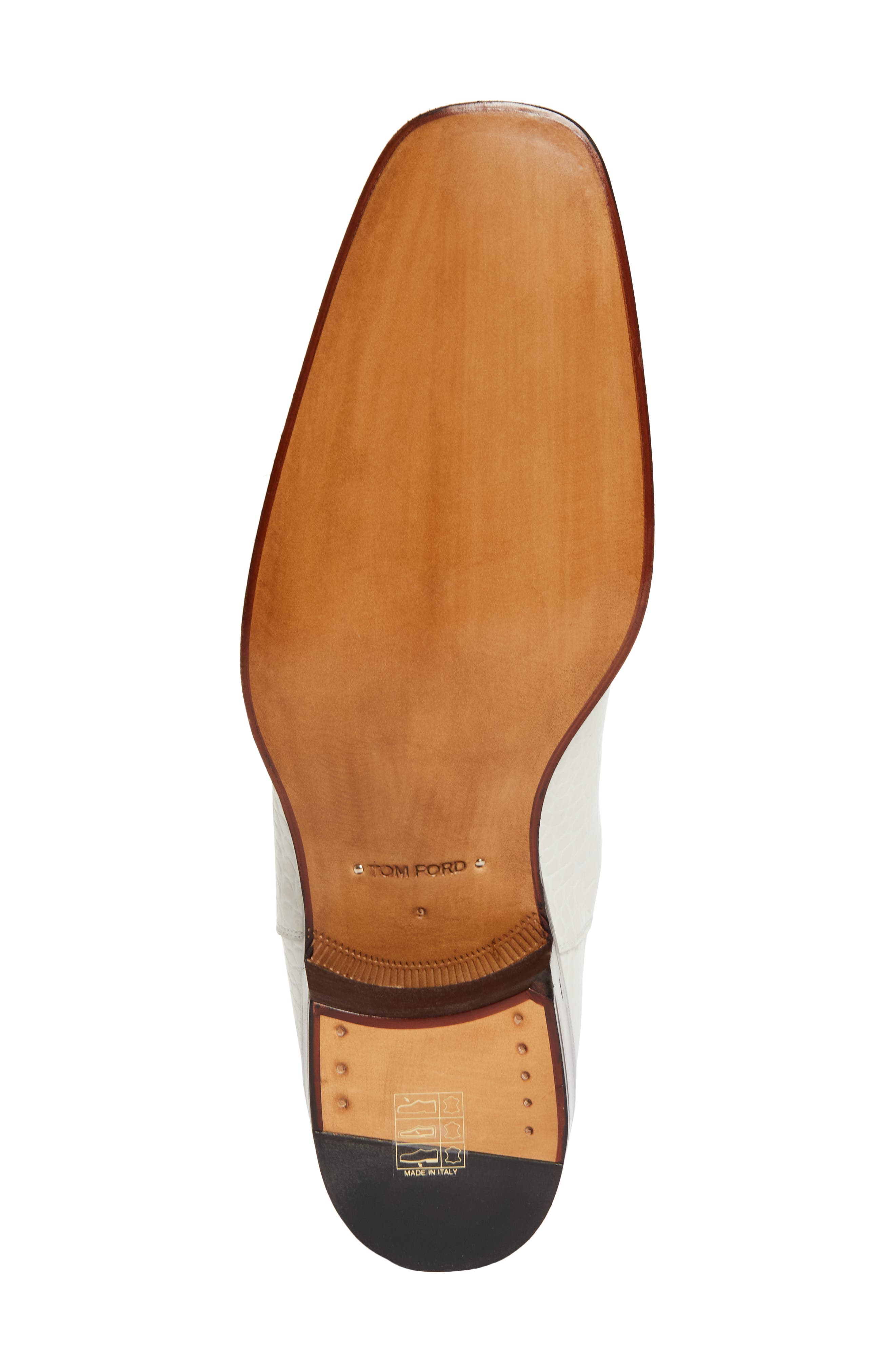 TOM FORD Bailey Croc Embossed Chelsea Boot, Alternate, color, Porcelain