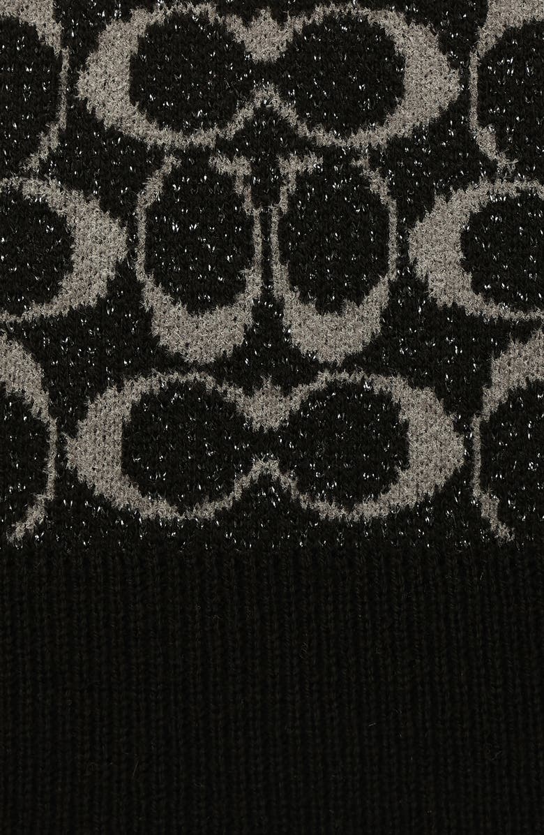 COACH Metallic Signature C Scarf, Alternate, color, Black