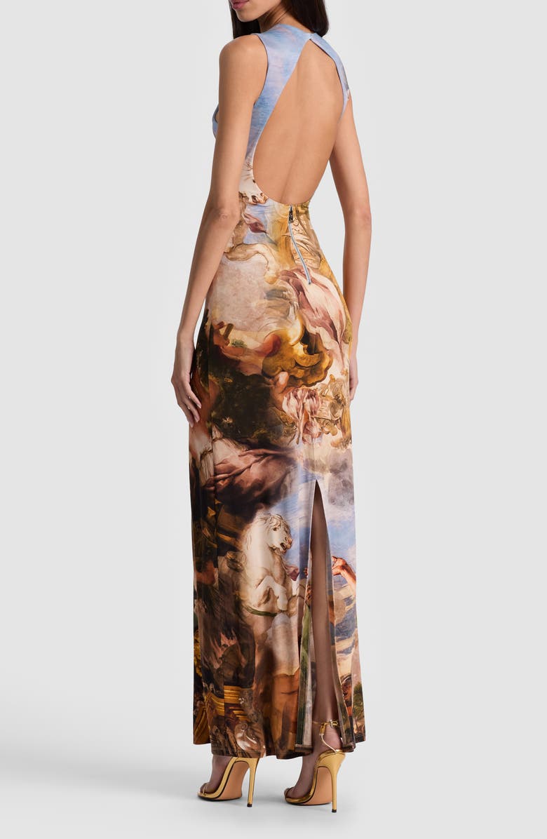 Alice + Olivia Delora Open Back Maxi Dress, Alternate, color, Renaissance Fair