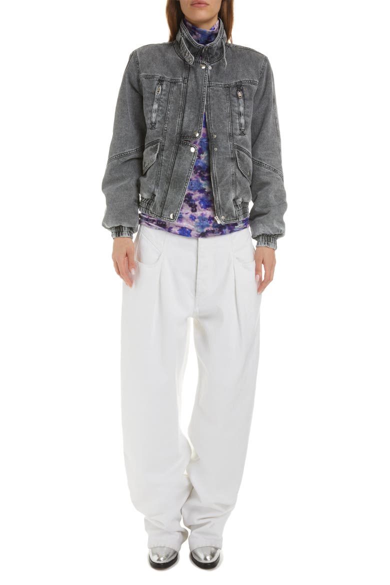 Vlasta Utility Nonstretch Denim Crop Jacket, Alternate, color, GREY