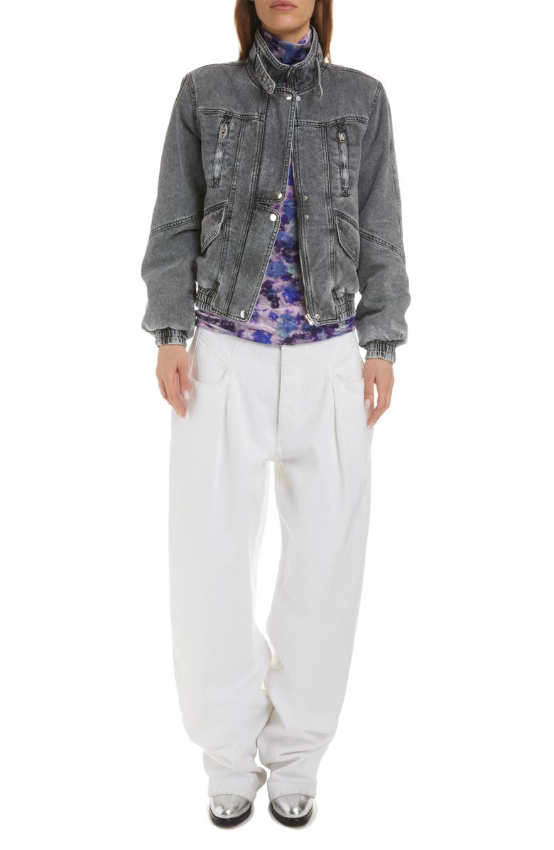 Isabel Marant Giloyela Floral Crushed Velvet Turtleneck, Alternate, color,