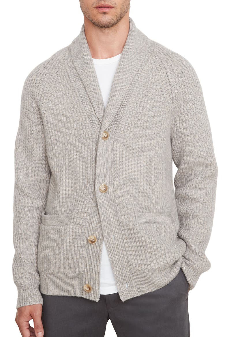 Marled Rib Shawl Collar Cardigan, Main, color, H GREY MULTI