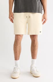 HONOR THE GIFT Rib Knit Stretch Cotton Blend Drawstring Shorts