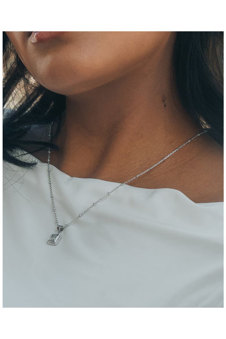 Cassia Cubic Zirconia Pendant Necklace, Alternate, color, SILVER