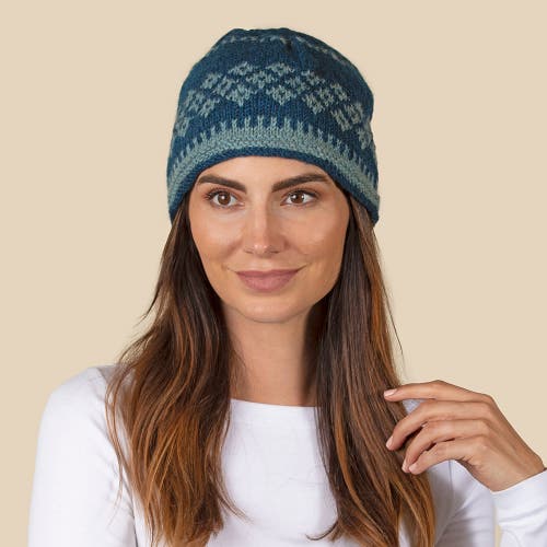 Feelgoodz Artisan Hand-knit Vail Winter Wool Beanie Hat In Blue