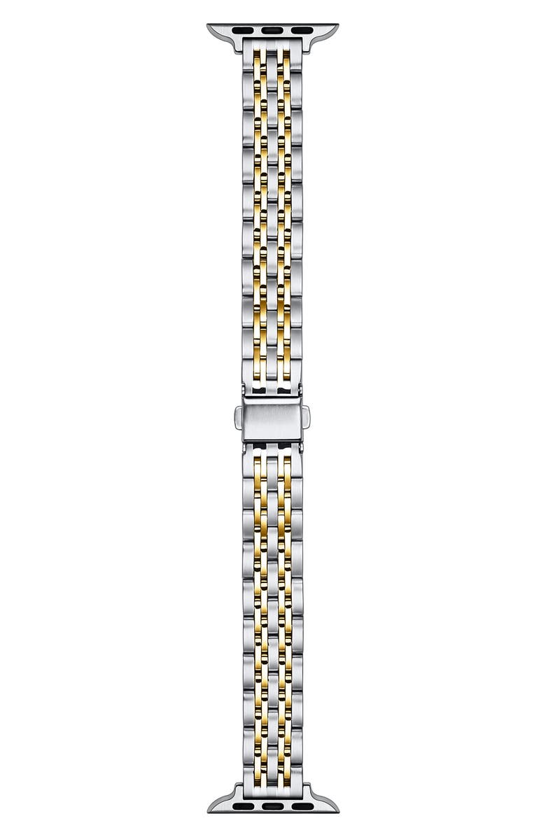 The Posh Tech Rainey Two-Tone Stainless Steel Skinny Apple Watch<sup>®</sup> Bracelet Watchband, Main, color,