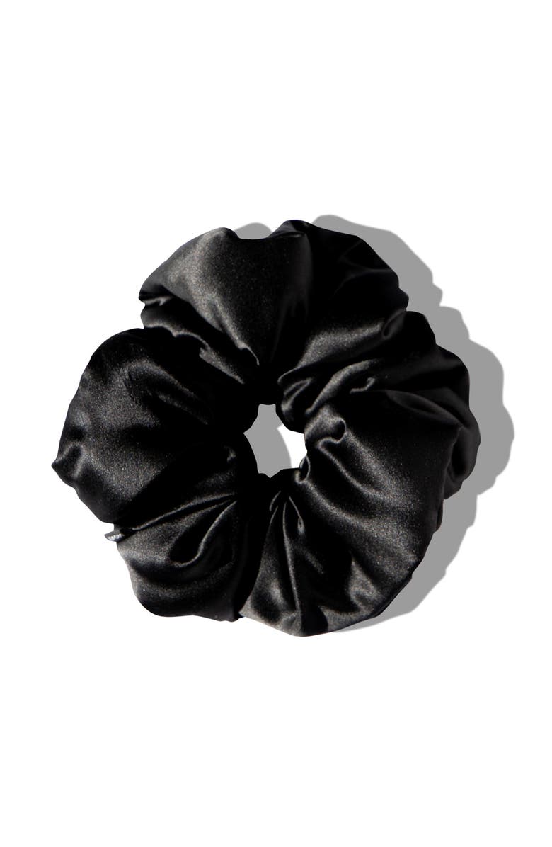 Drowsy Sleep Co. Silk Padded Scrunchie, Main, color, Black Jade