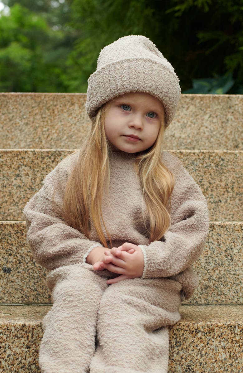 7 A.M. Enfant Kids' Fuzzy Beanie, Alternate, color, Taupe