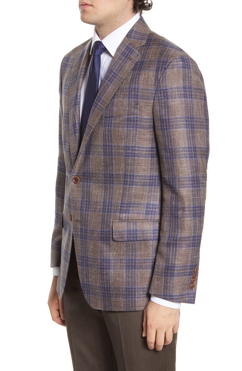 Hart Schaffner Marx New York Classic Fit Plaid Wool Blend Sport Coat, Alternate, color,