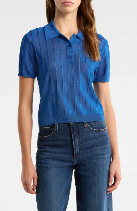 The Ribbed Polo Knit Top